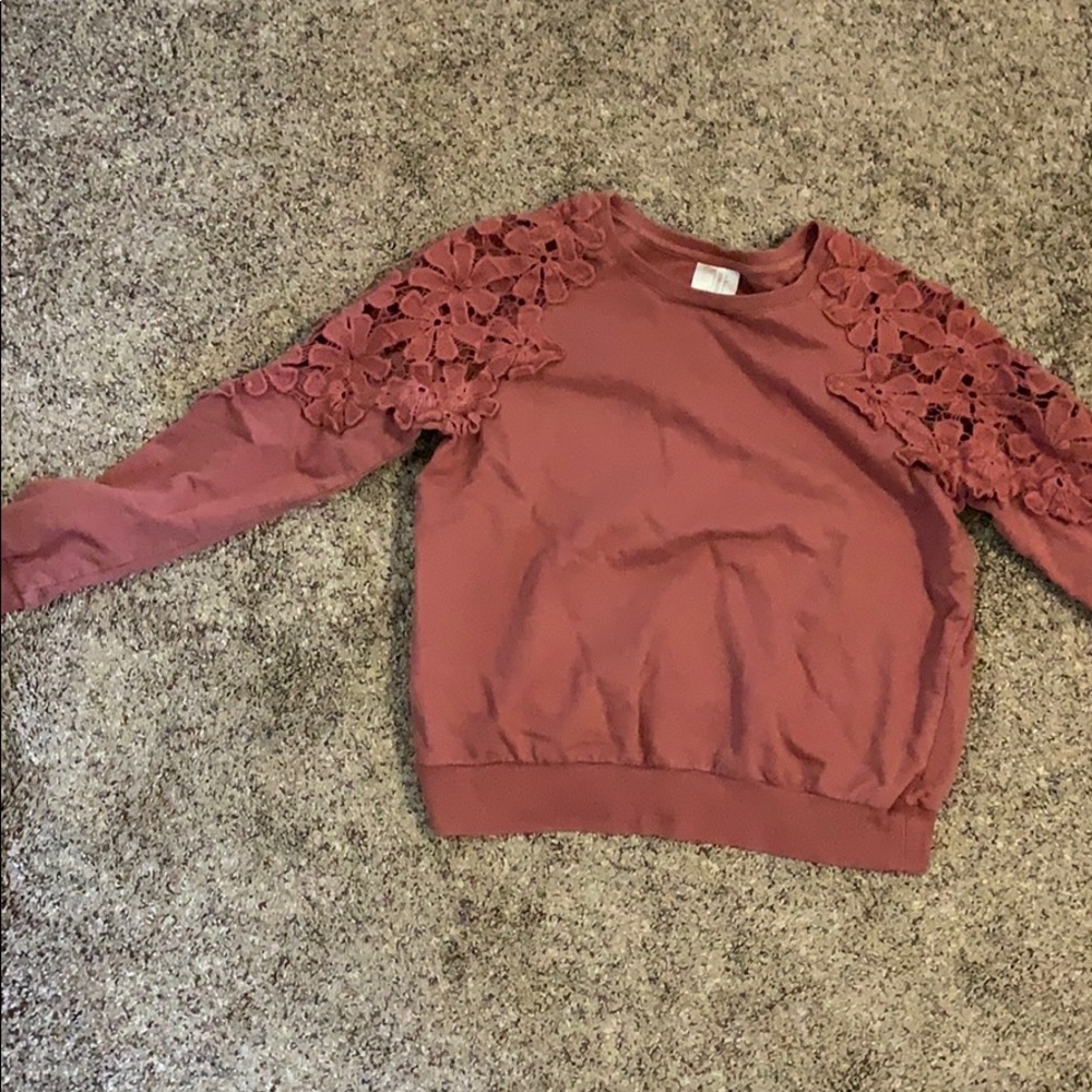 Rusty orange size small floral cut sweater